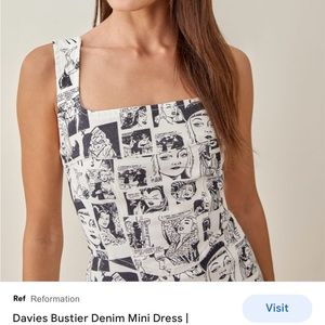 Reformation bustier denim midi dress, SZ 4